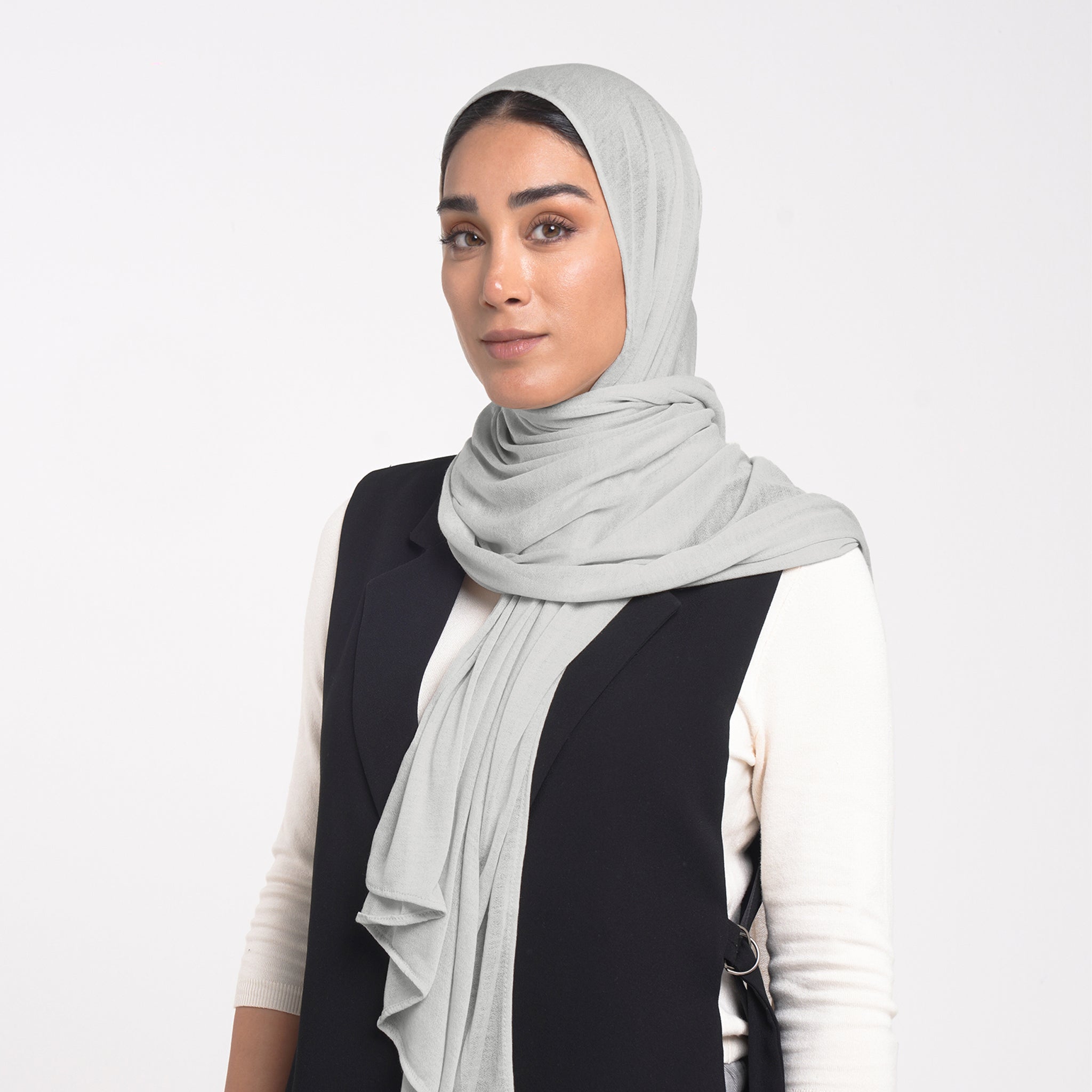Turkish Cotton Hijab - Soft Mist Gray