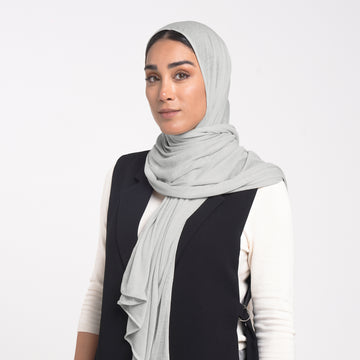 Turkish Cotton Hijab - Soft Mist Gray