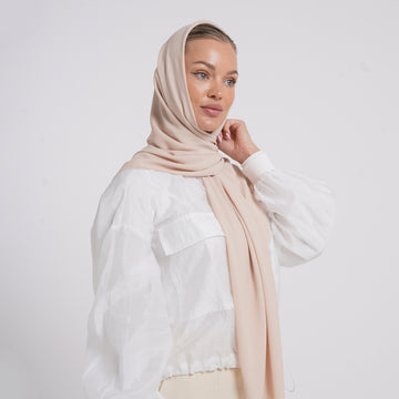 Crepe Cotton hijab -  Blush Beige