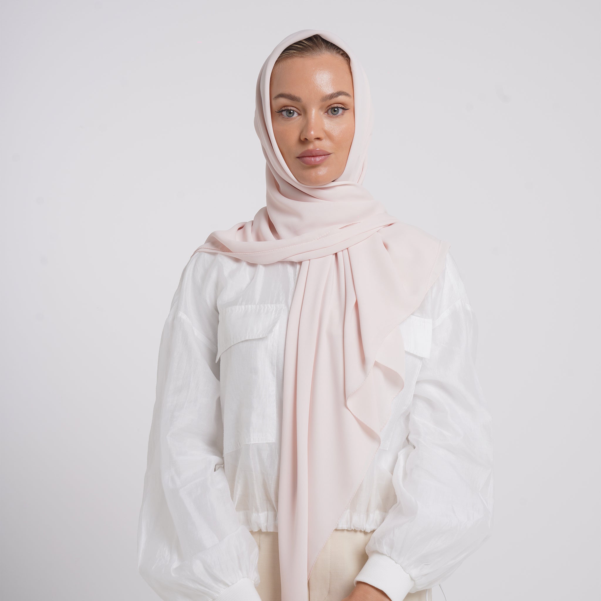 Crepe Cotton hijab -  Blush Pink
