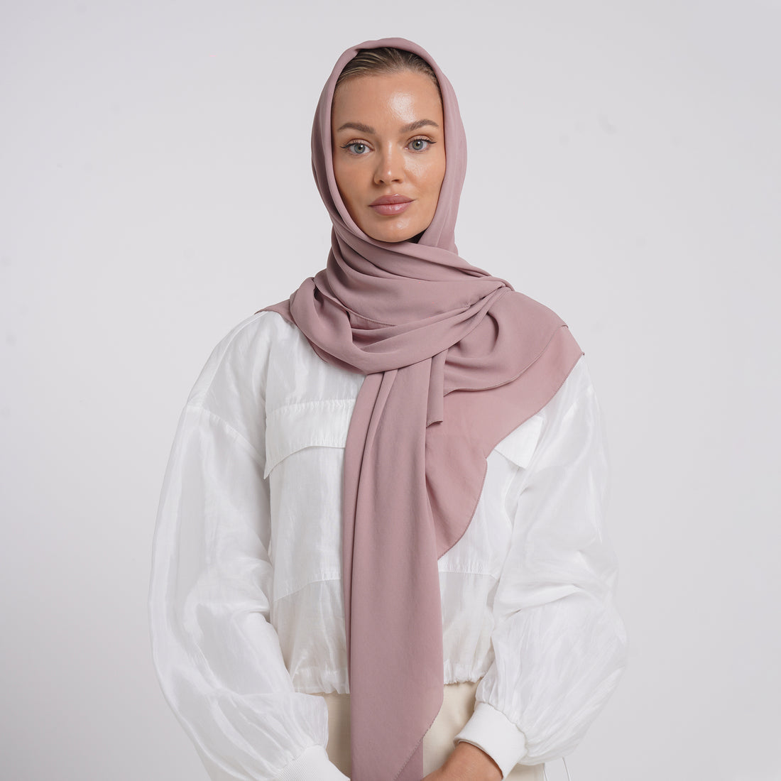 Crepe Cotton hijab -  Dusty Mauve