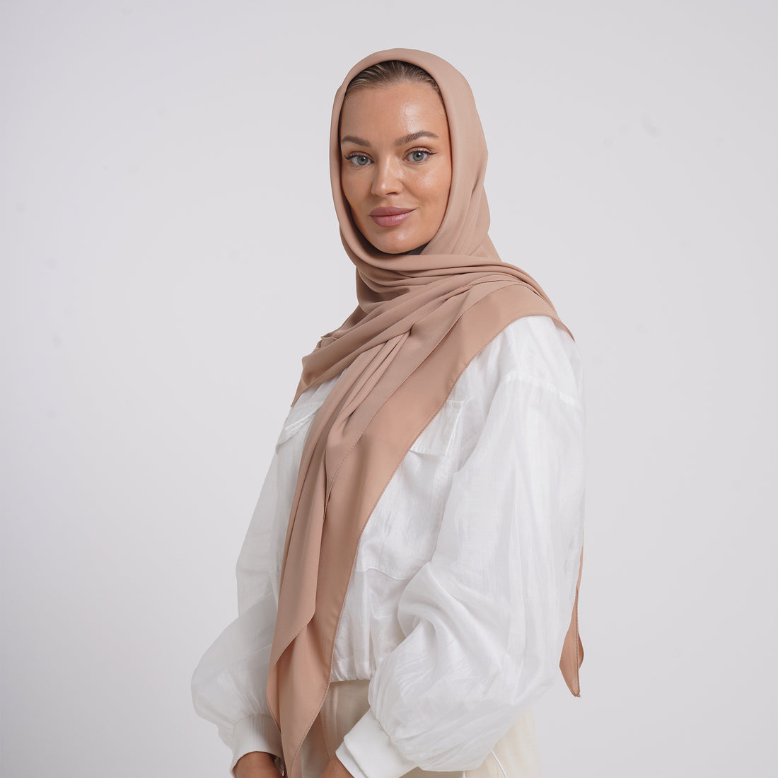 Crepe Cotton hijab - Peach Beige
