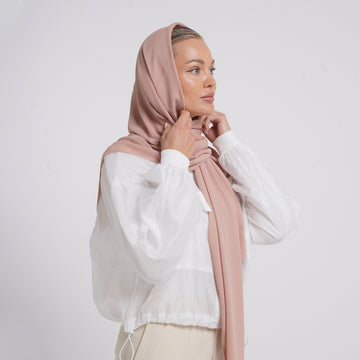 Crepe Cotton hijab -  Blush Nude