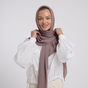 Crepe Cotton hijab -  Mauve Taupe