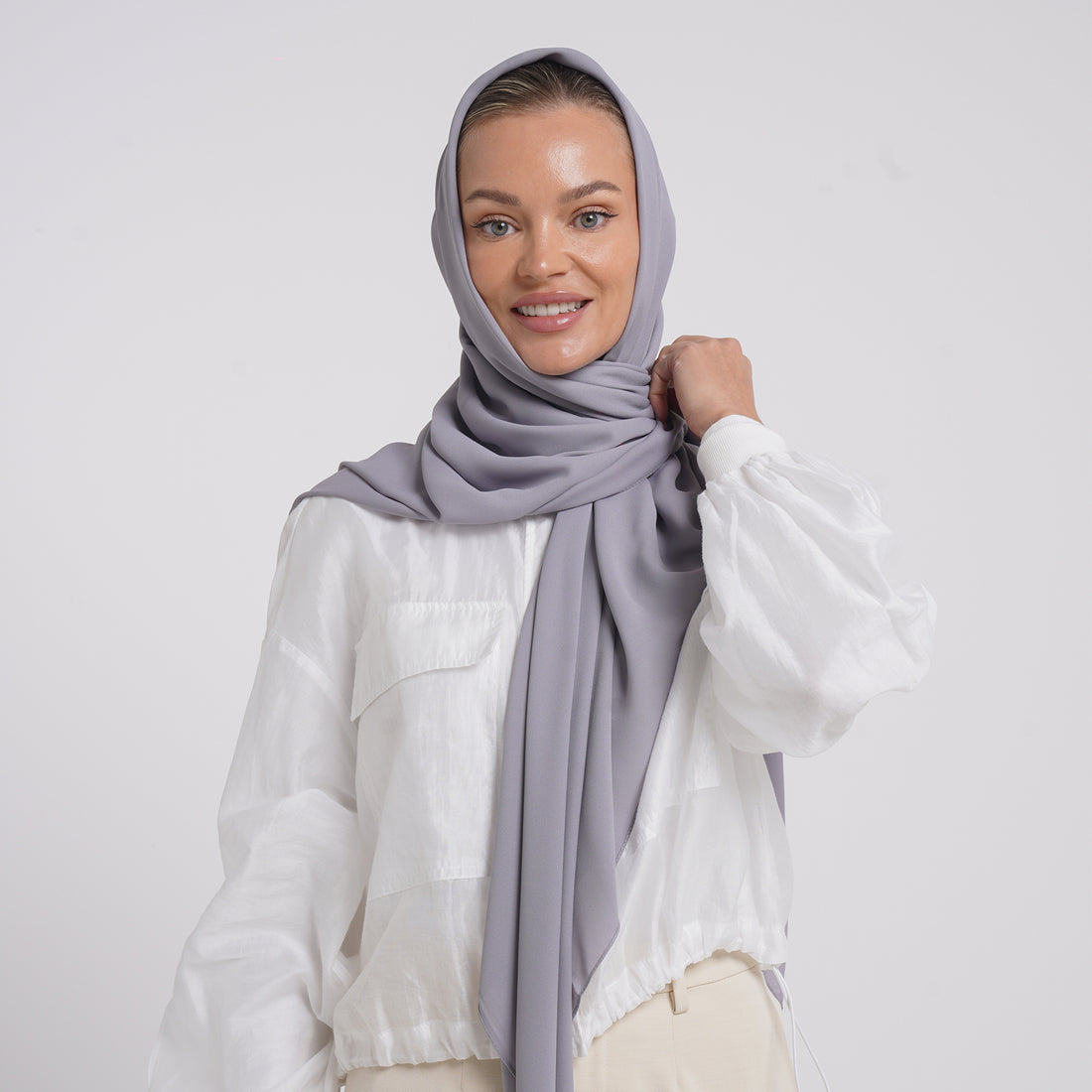 Crepe Cotton hijab -  Misty Lilac