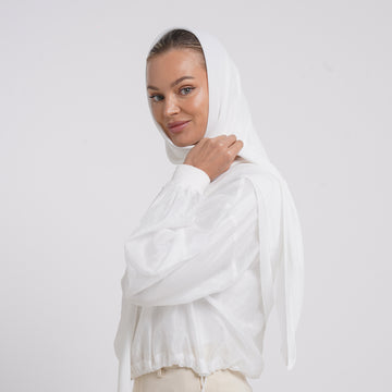 Crepe Cotton hijab - White