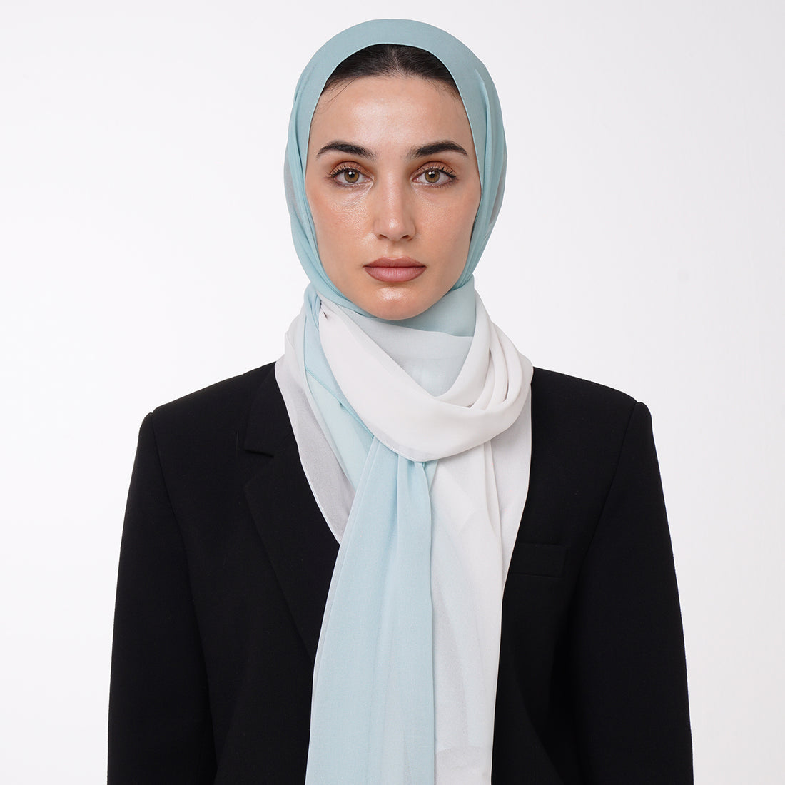Ombre Crepe Hijab -Mint Frost