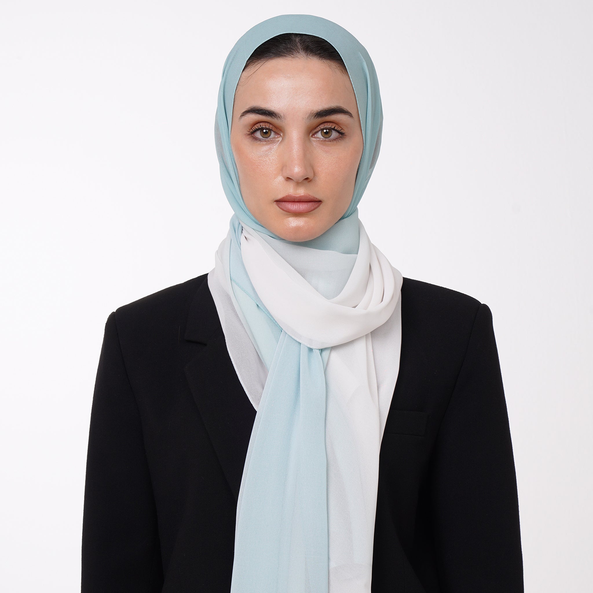 Ombre Crepe Hijab -Mint Frost