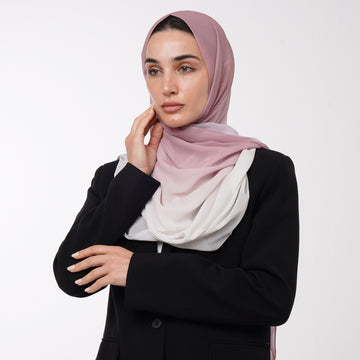 Ombre Crepe Hijab -Rose Cloud