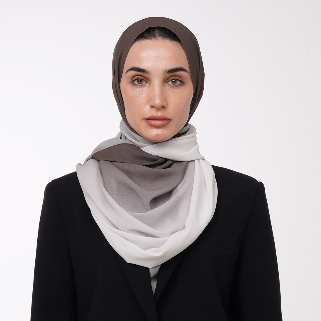 Ombre Crepe Hijab -Mocha Mist