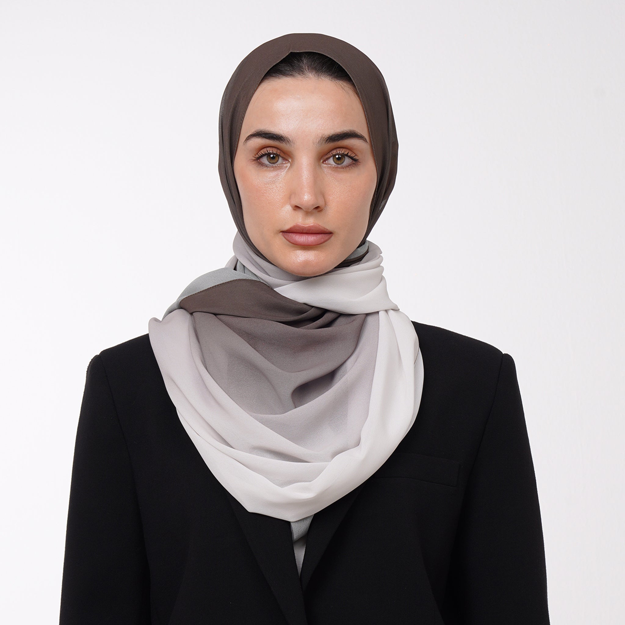 Ombre Crepe Hijab -Mocha Mist