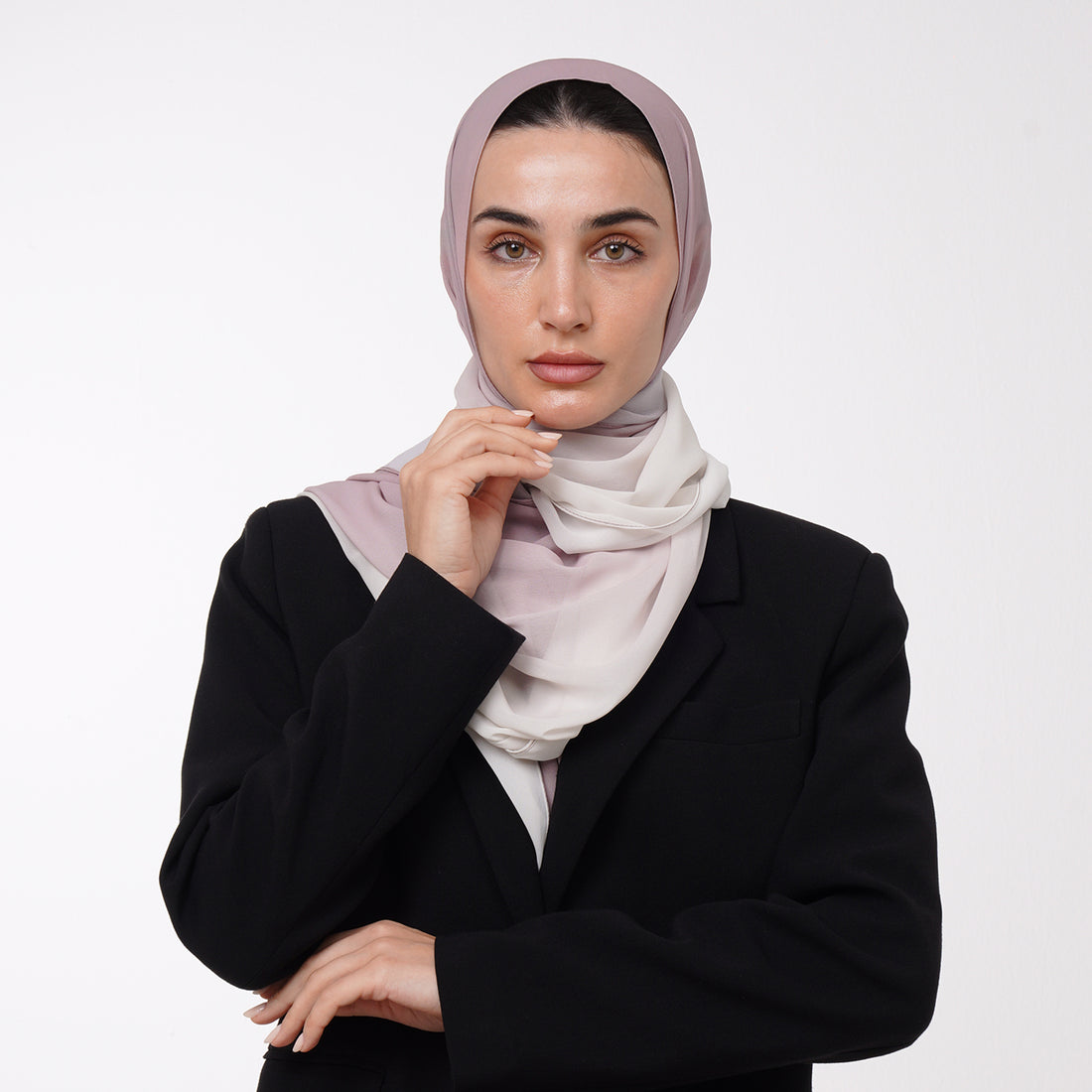 Ombre Crepe Hijab -Rose Pearl