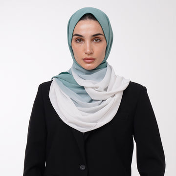 Ombre Crepe Hijab -Seafoam Pearl