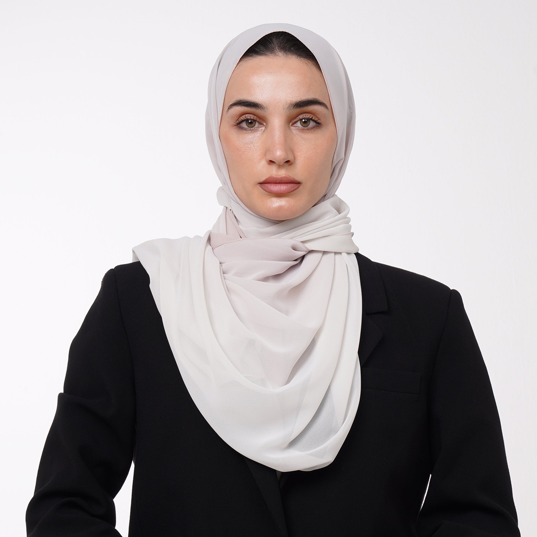 Ombre Crepe Hijab -Pearl Blush