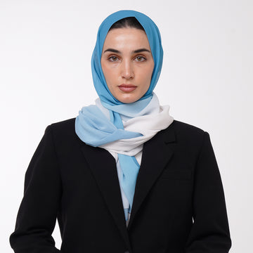 Ombre Crepe Hijab -Ocean Sky