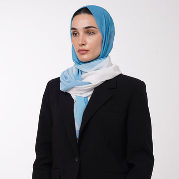 Ombre Crepe Hijab -Ocean Sky