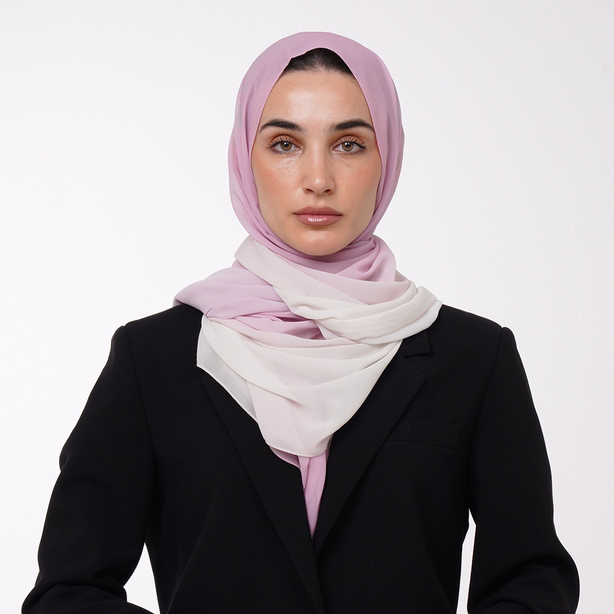 Ombre Crepe Hijab - Blush Petal