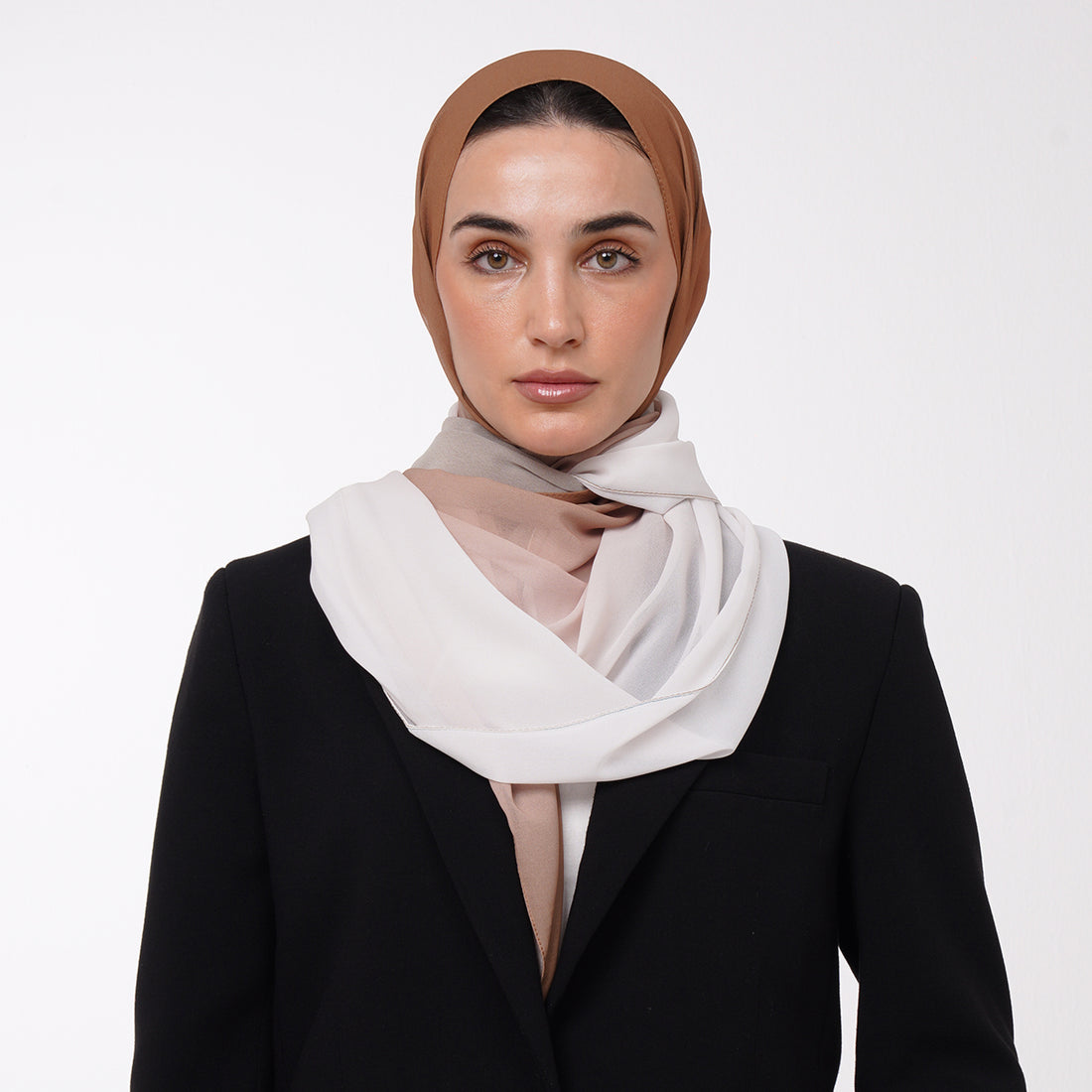 Ombre Crepe Hijab -Caramel Cream