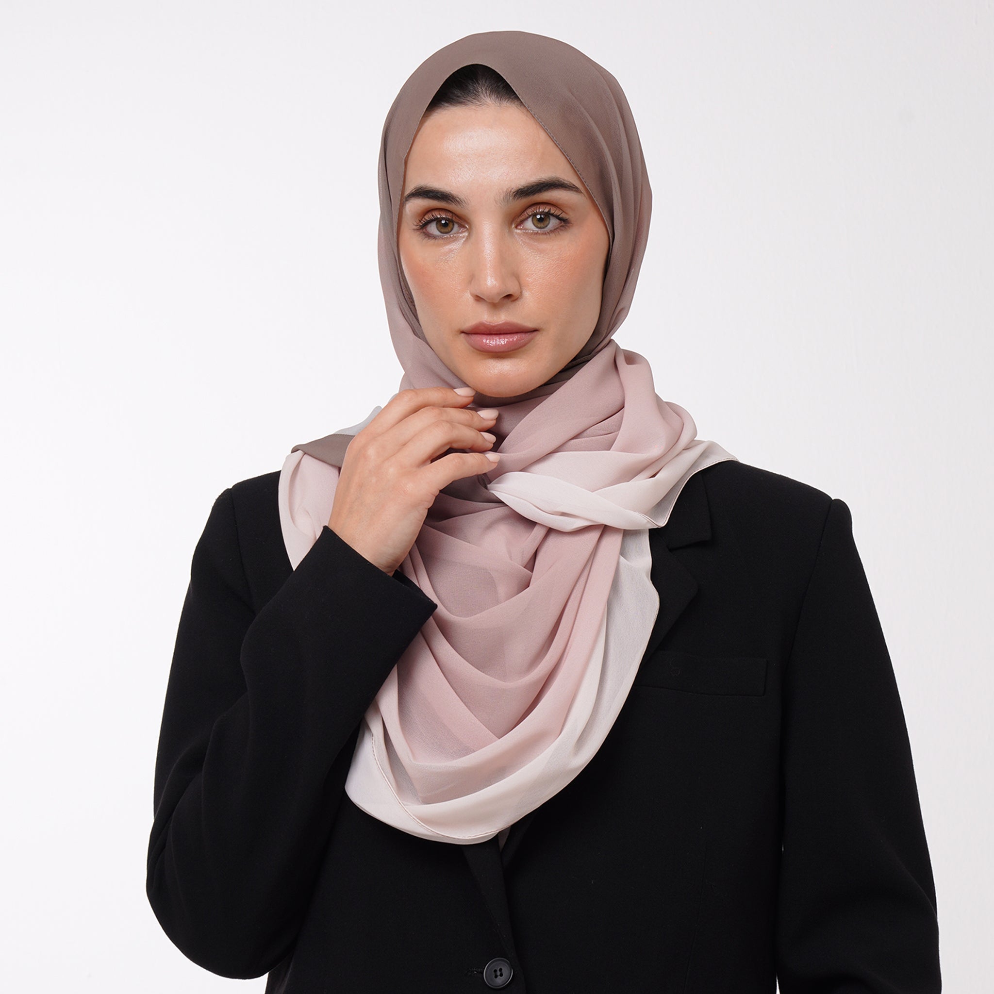 Ombre Crepe Hijab -Dusty Rose