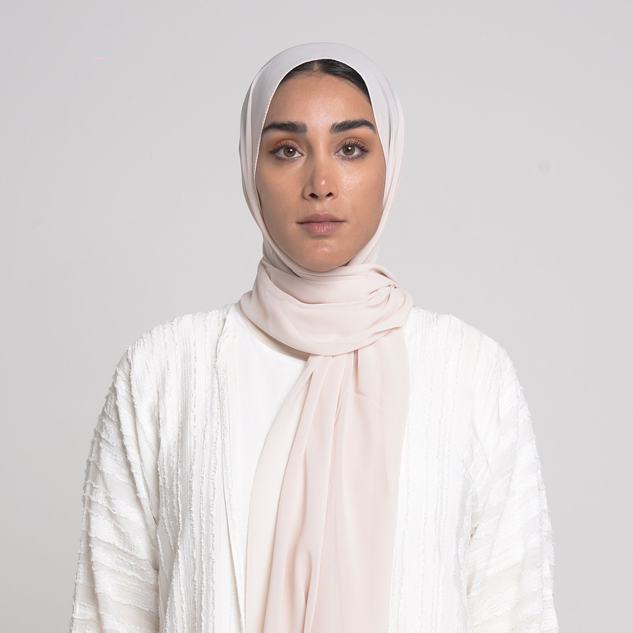 Essential Everyday Chiffon Hijab - Ivory Blush