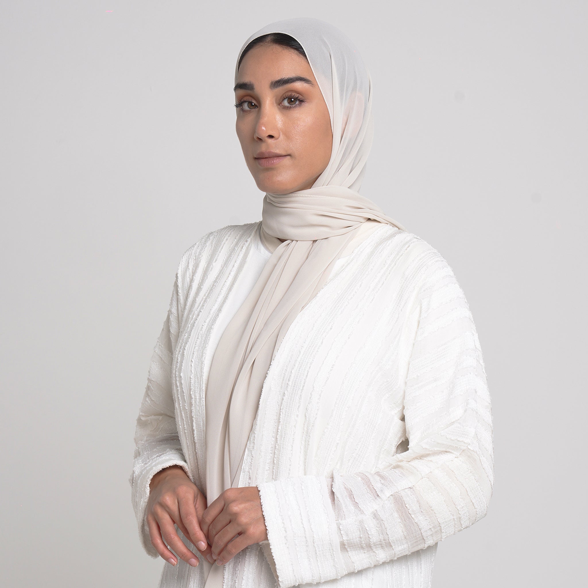 Essential Everyday Chiffon Hijab - Cream Ivory