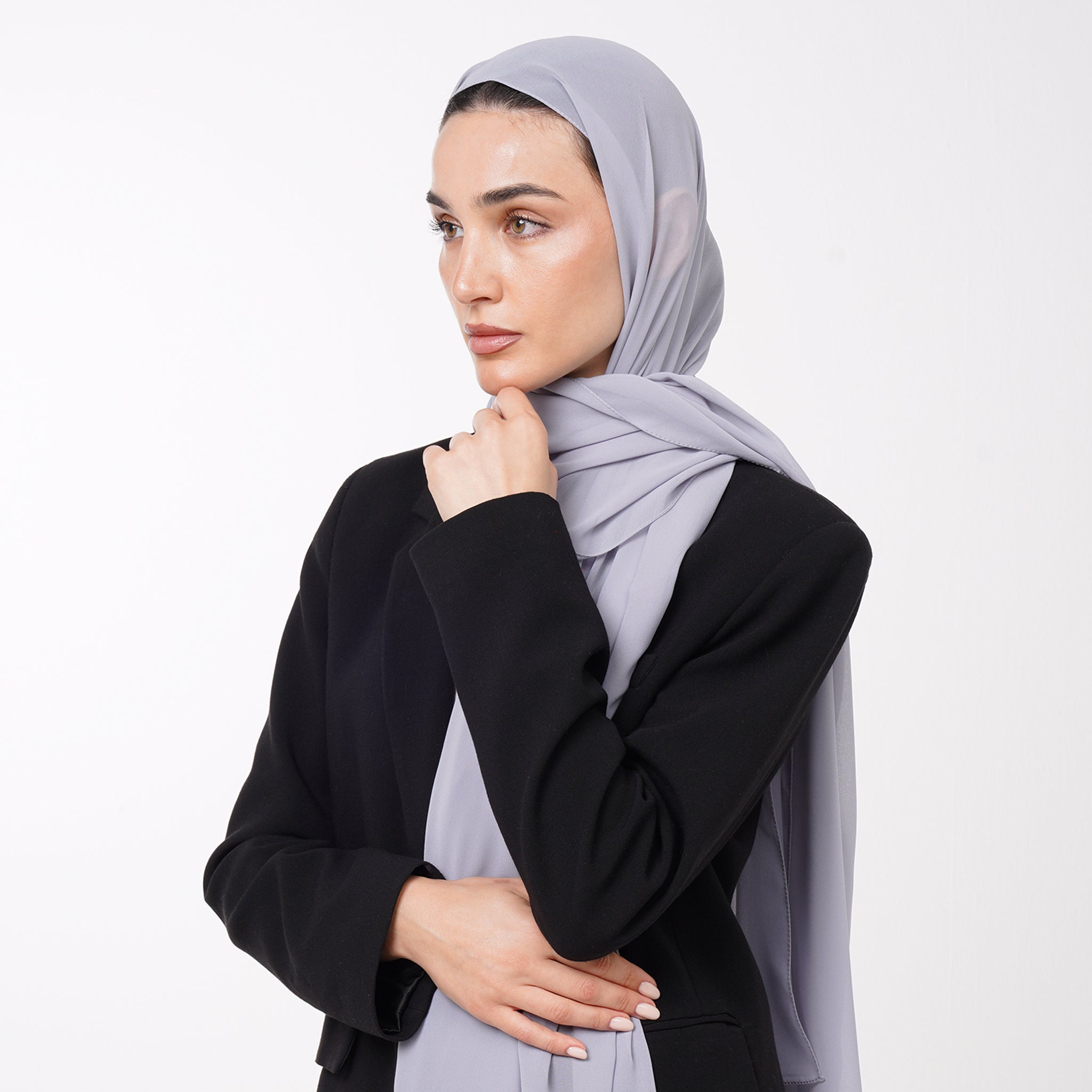Essential Everyday Chiffon Hijab - Cool Lavender Gray