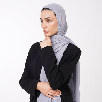 Essential Everyday Chiffon Hijab - Cool Lavender Gray