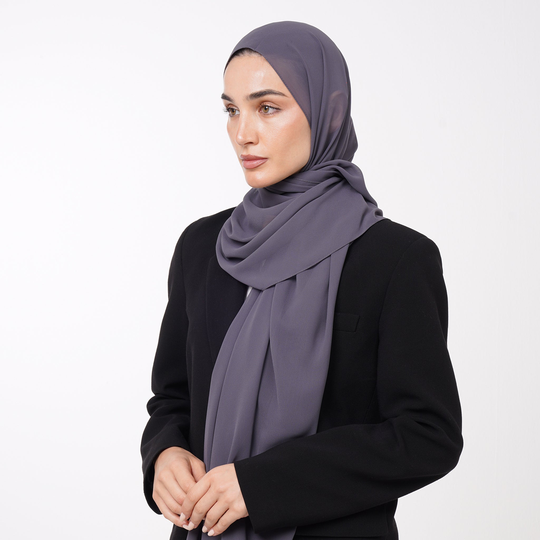 Essential Everyday Chiffon Hijab - Slate Grey