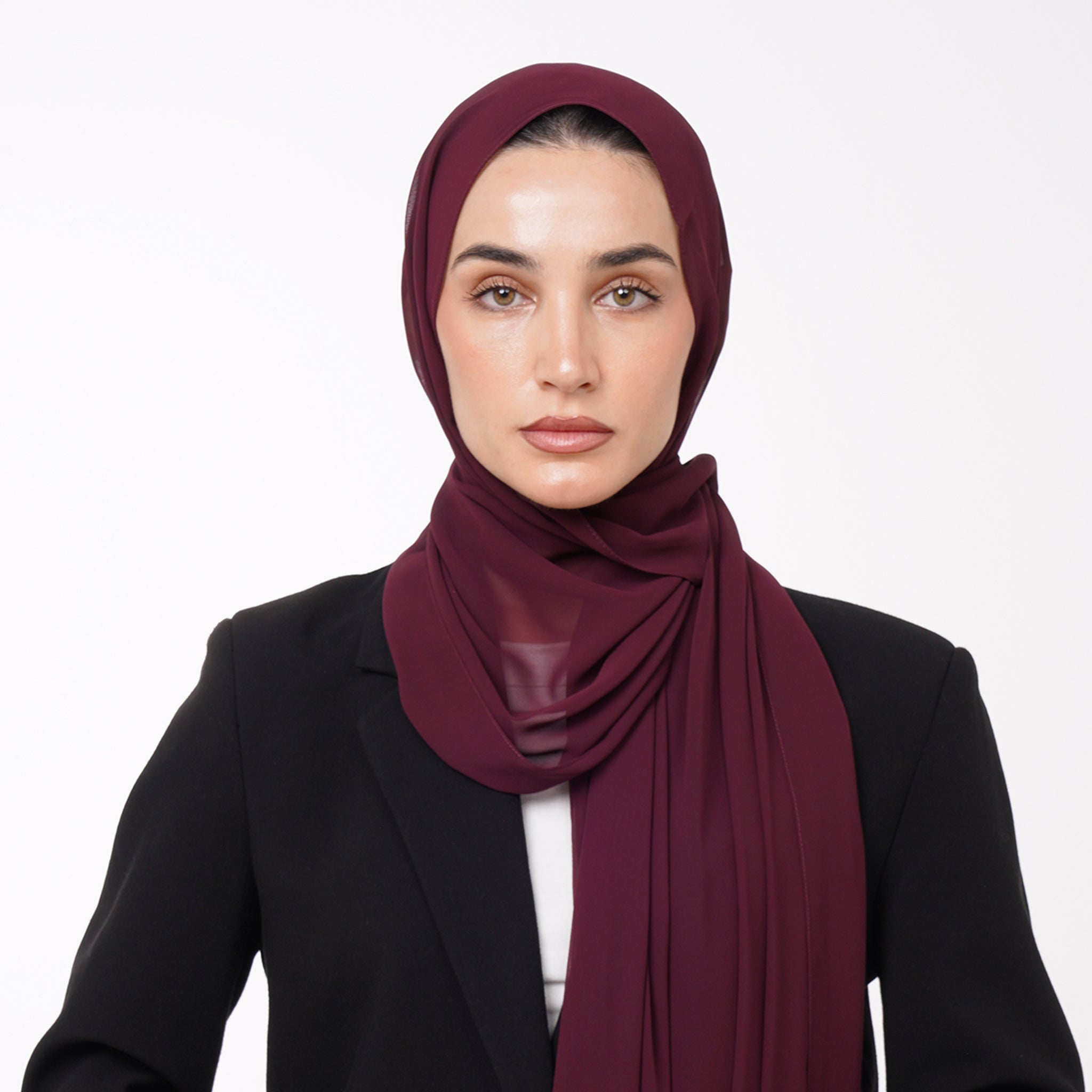 Essential Everyday Chiffon Hijab - Deep Burgundy