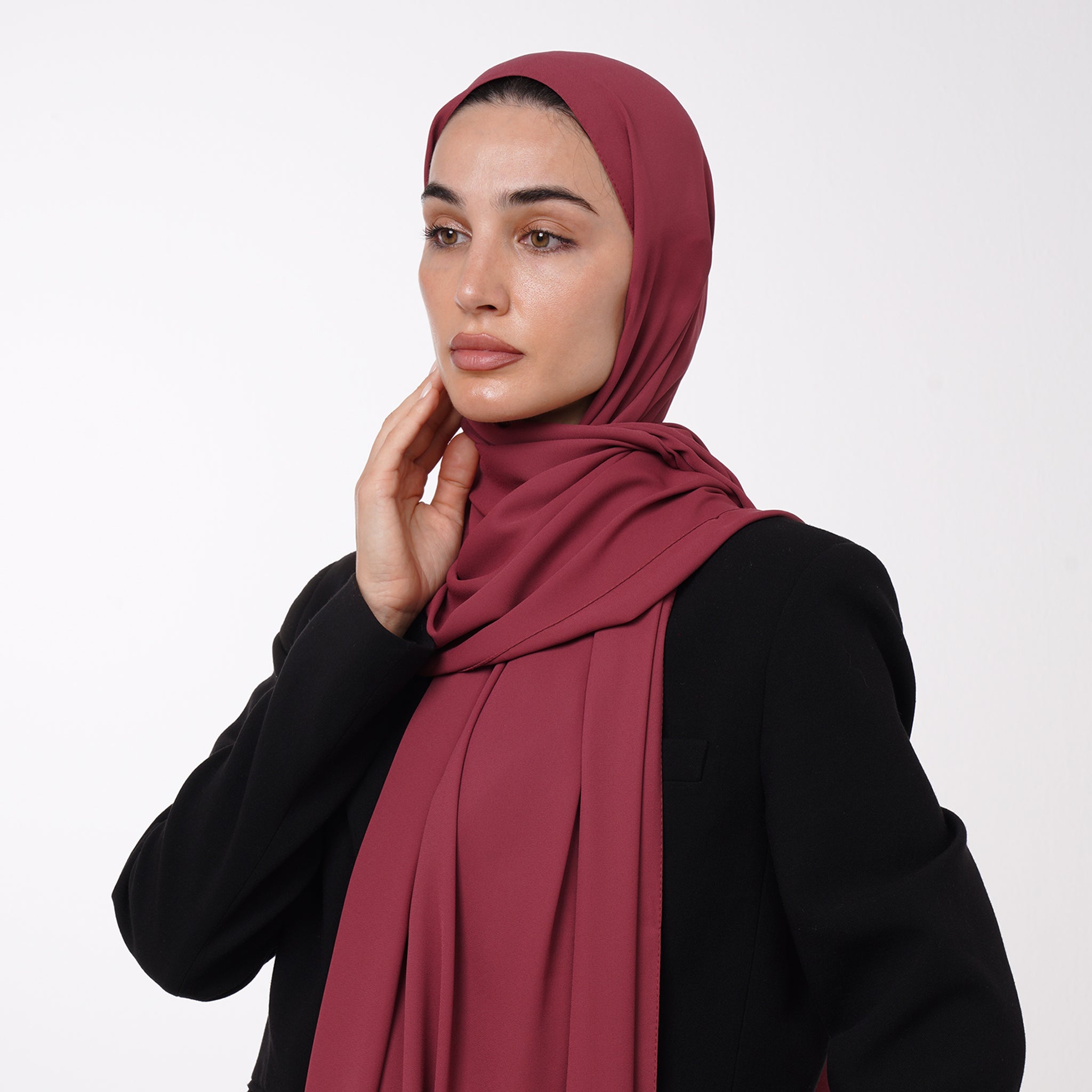 Premium Chiffon Hijab -Berry Rose