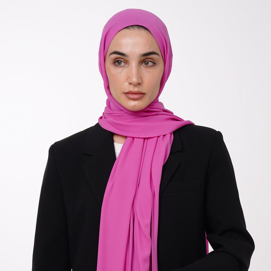 Premium Chiffon Hijab -Fuchsia Bloom