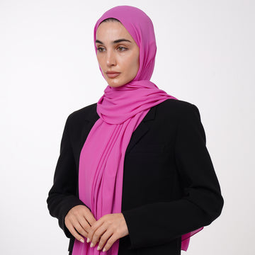 Premium Chiffon Hijab -Fuchsia Bloom