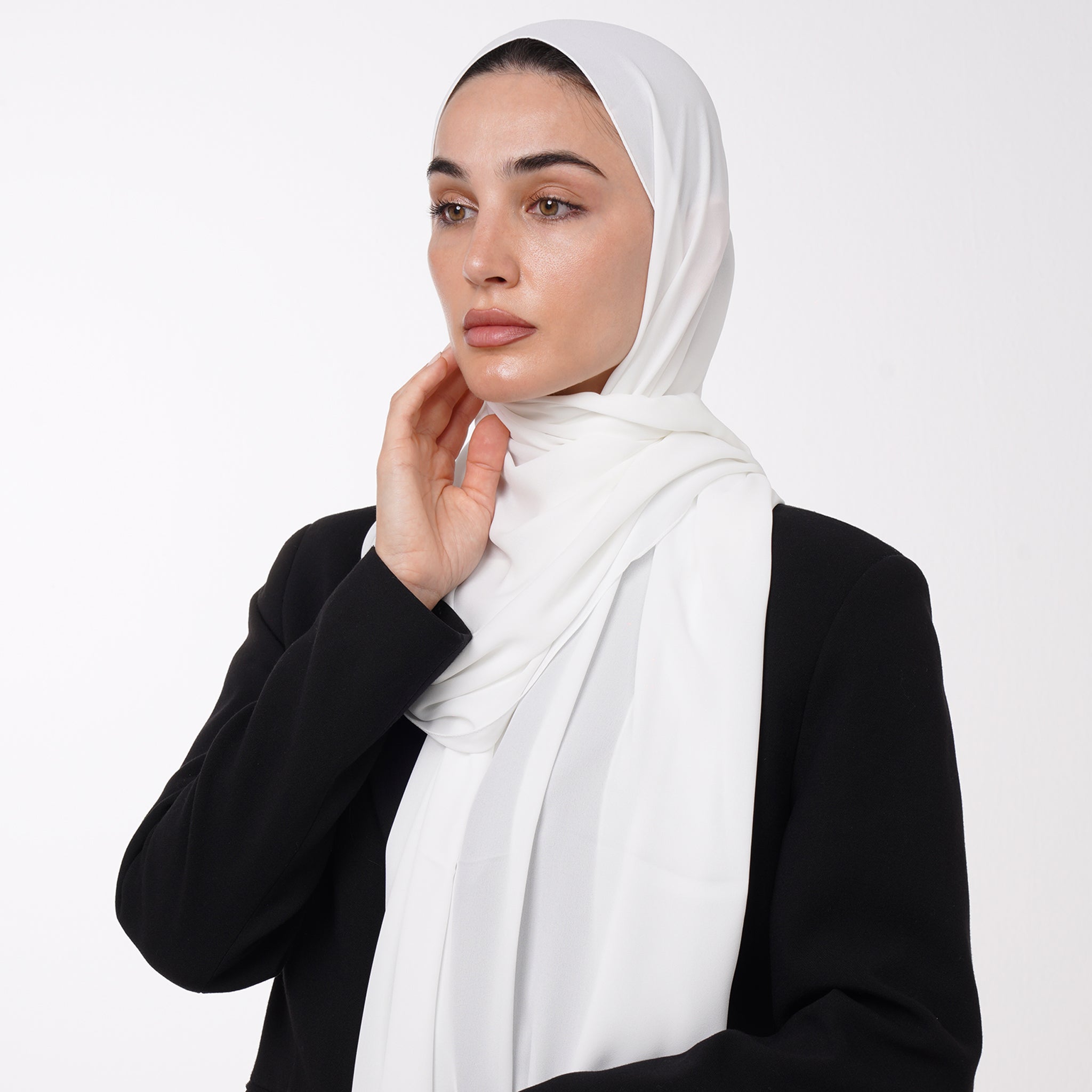 Premium Chiffon Hijab -Pure White