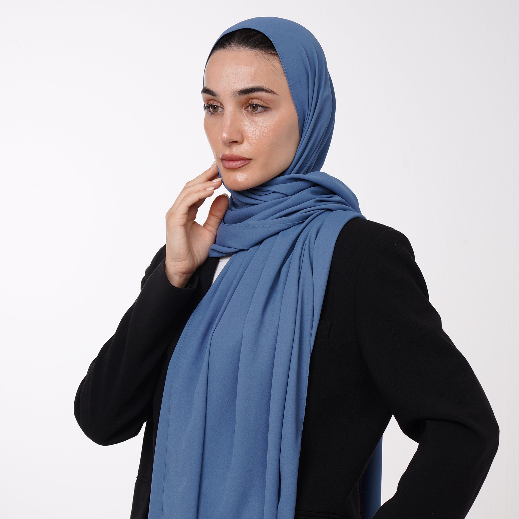 Premium Chiffon Hijab - Twilight Denim Blue