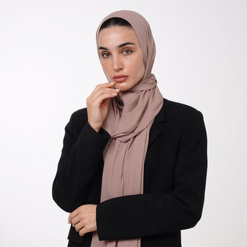 Premium Chiffon Hijab - Taupe Rose