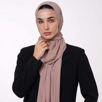 Premium Chiffon Hijab - Taupe Rose