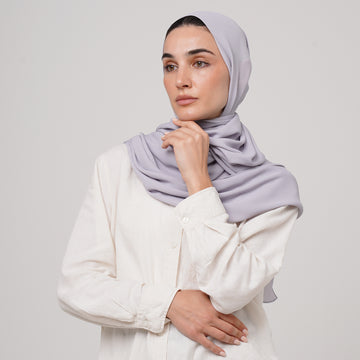 Premium Chiffon Hijab - Soft Lilac Grey
