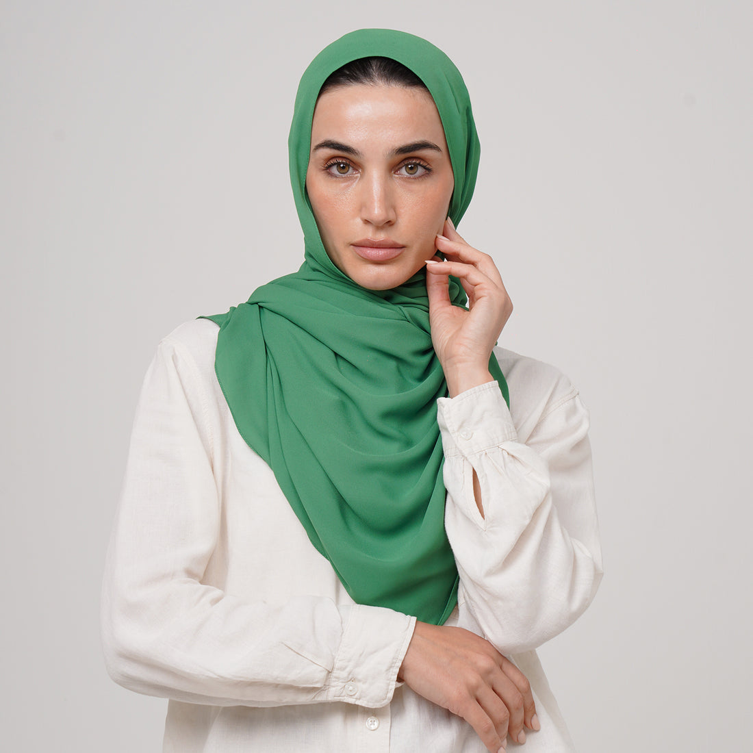 Premium Chiffon Hijab -Emerald Mint