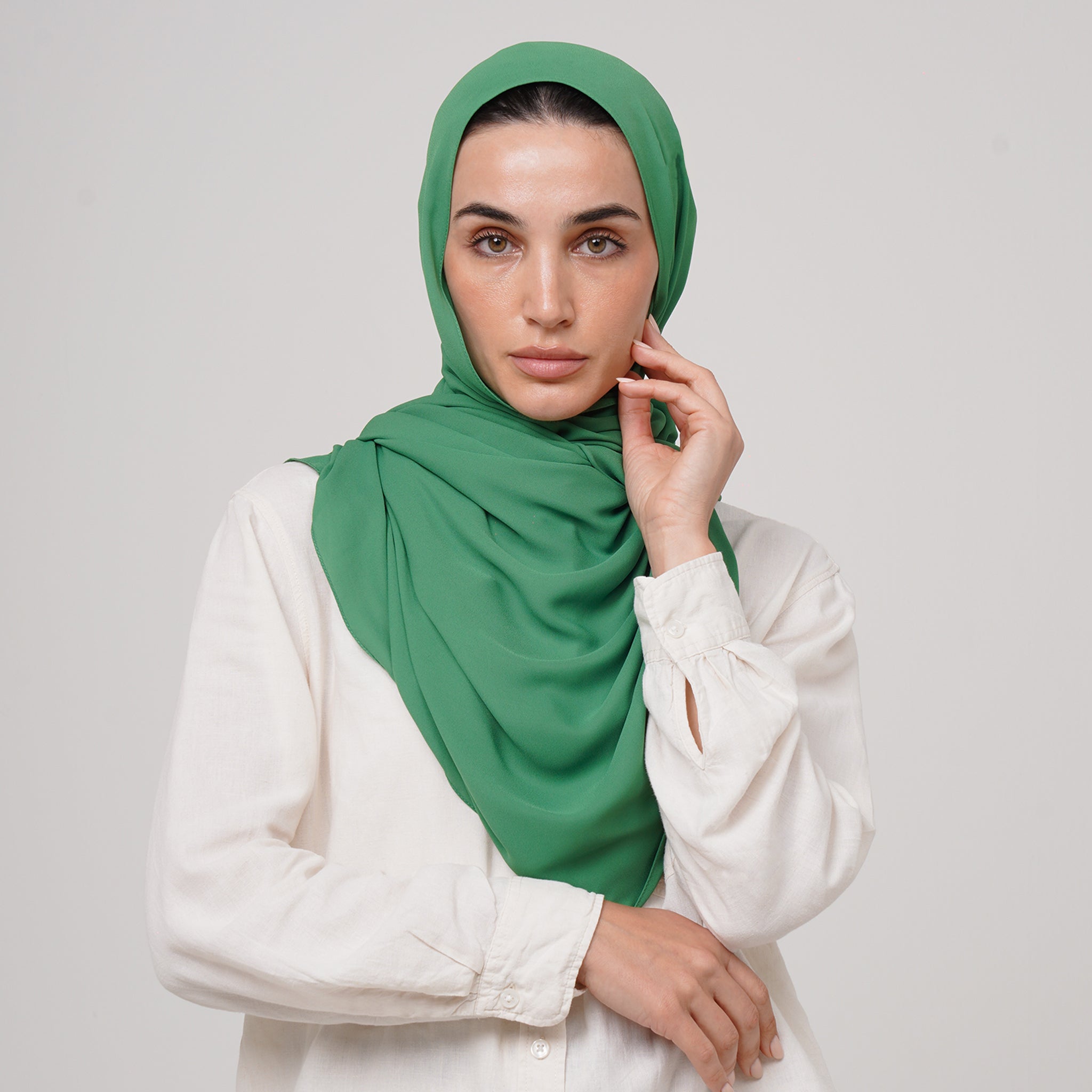 Premium Chiffon Hijab -Emerald Mint