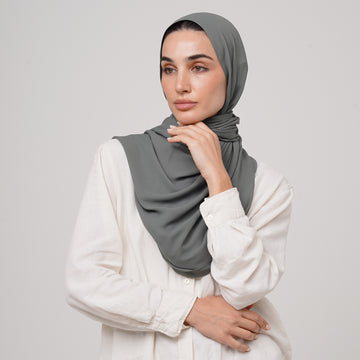 Premium Chiffon Hijab - Slate Grey