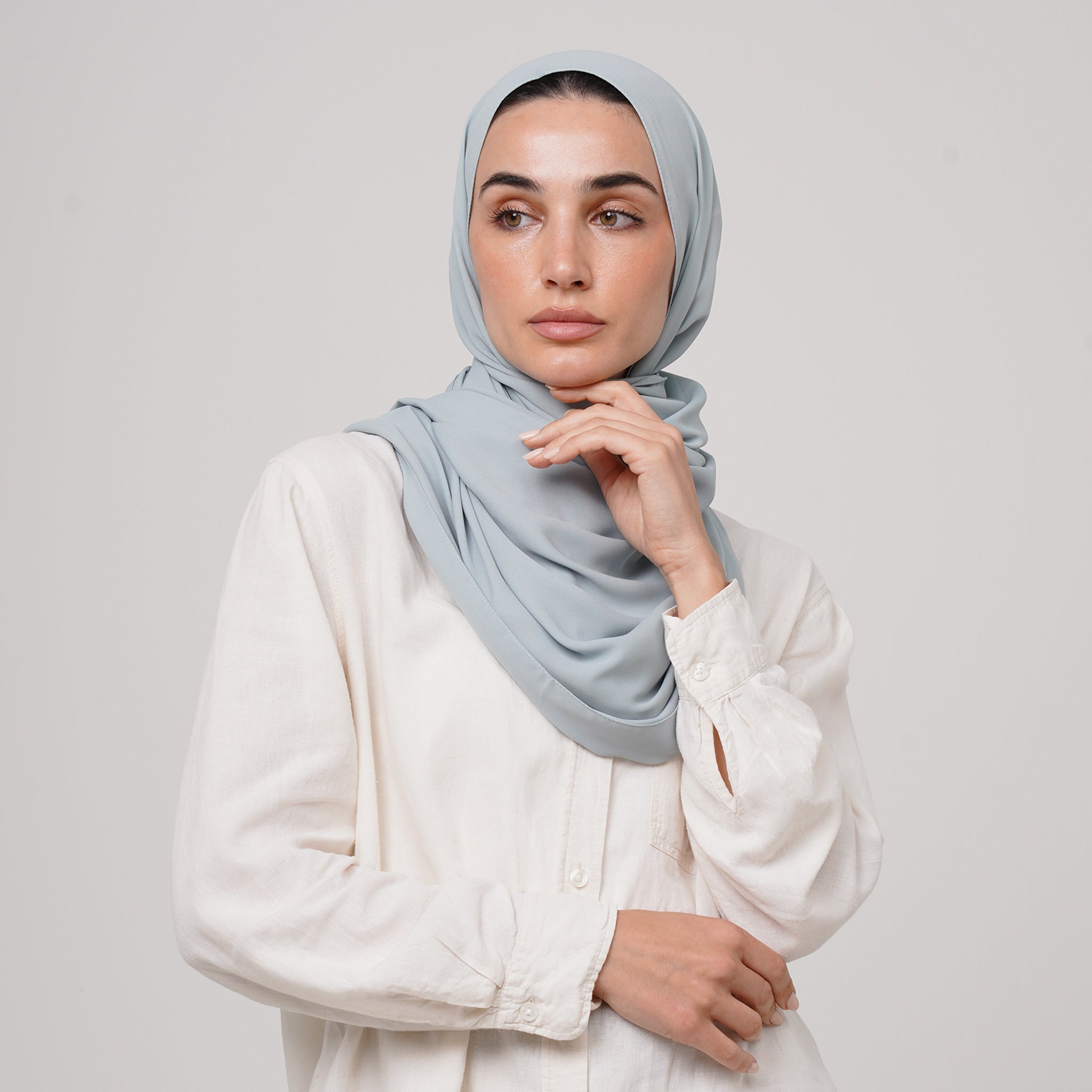 Premium Chiffon Hijab -Ice Blue