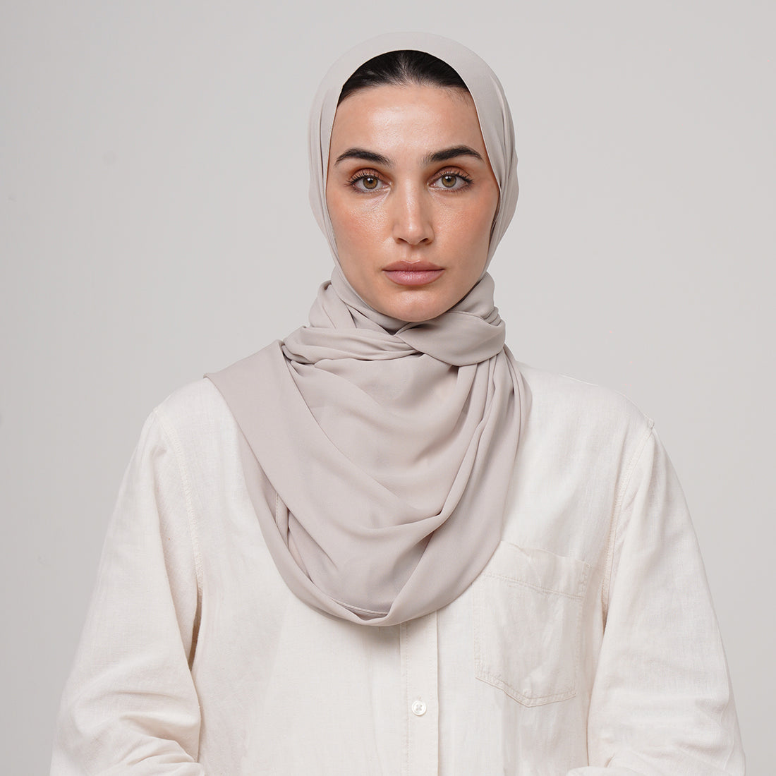 Premium Chiffon Hijab -Pearl Beige