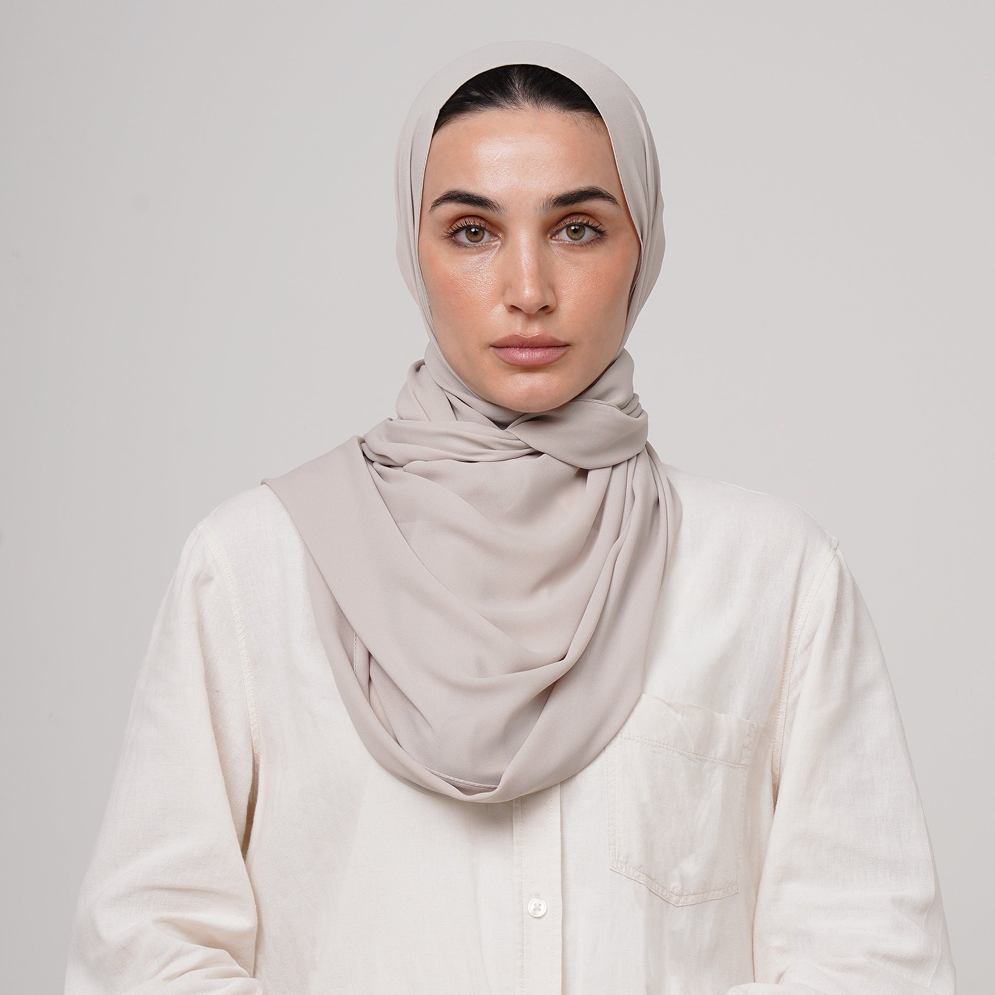 Premium Chiffon Hijab -Pearl Beige