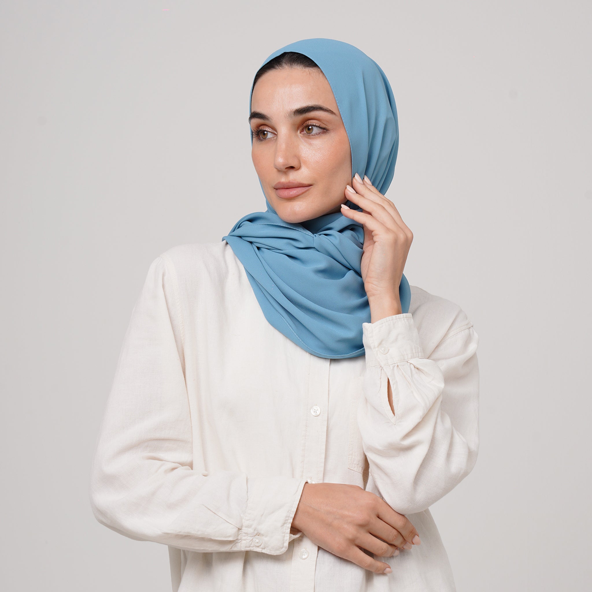 Premium Chiffon Hijab -Dusty Blue