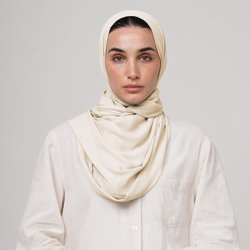 Premium Chiffon Hijab -Ivory Silk