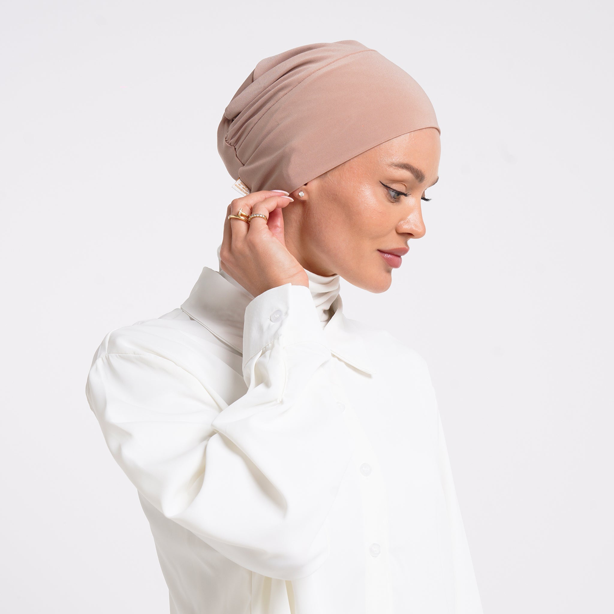 Lycra Full Bonnet - Blush Beige
