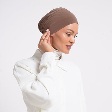 Lycra Full Bonnet - Mocha Taupe