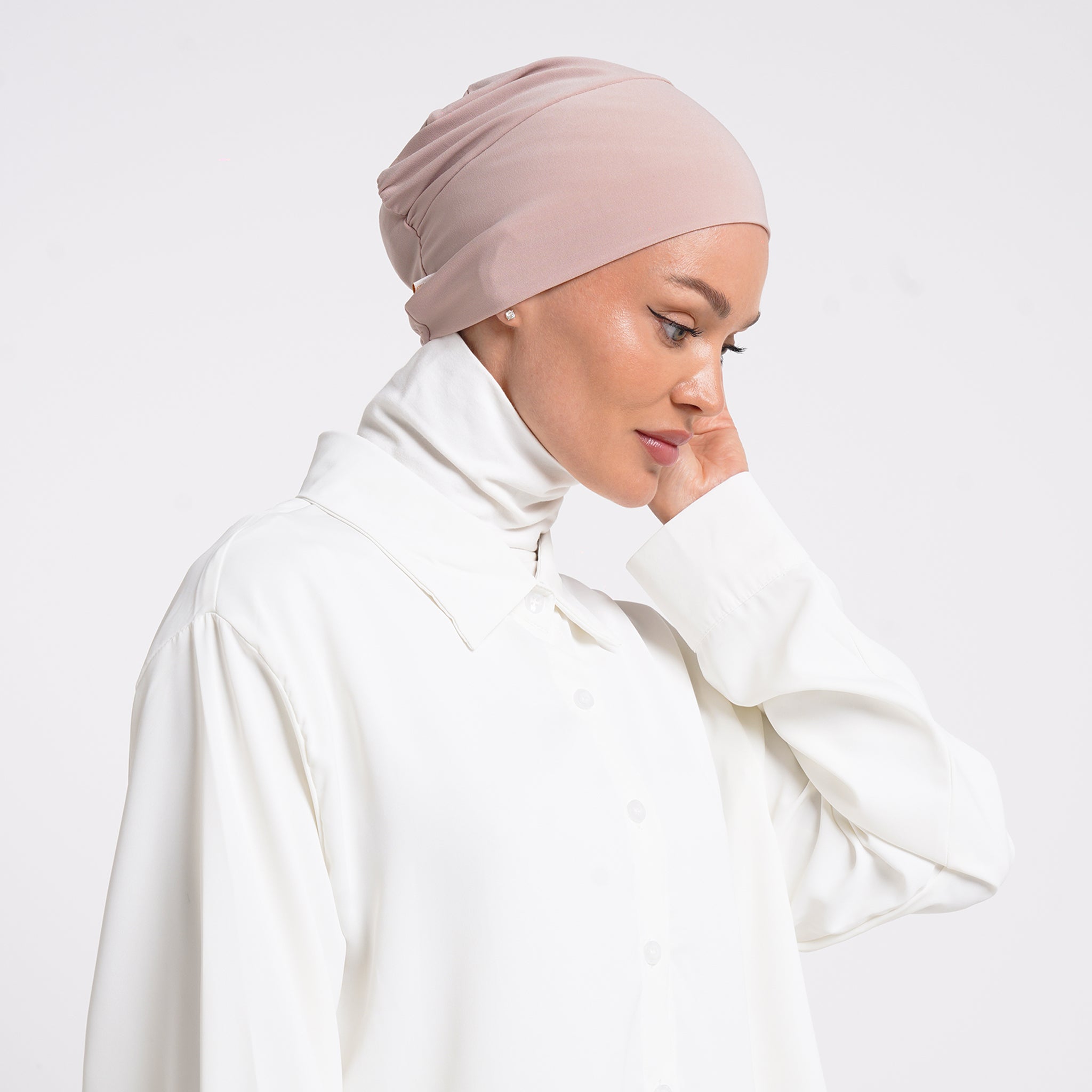 Lycra Full Bonnet - Soft Blush