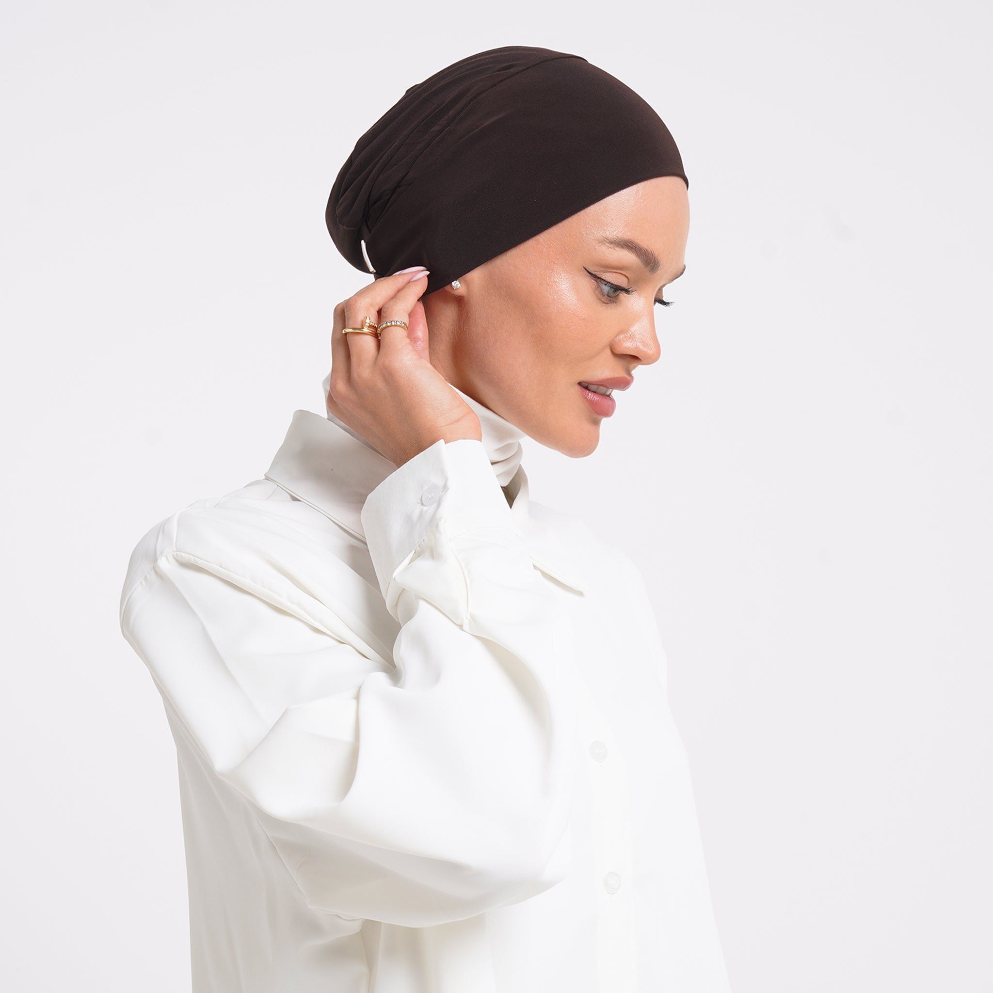 Lycra Full Bonnet - Espresso Brown