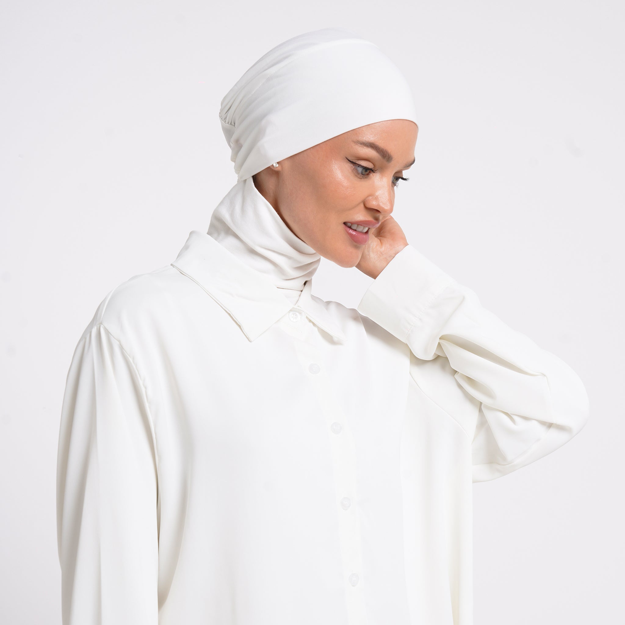 Lycra Full Bonnet - Pure White